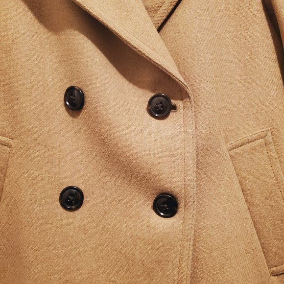 Gap Camel Wool Double Breasted Trench Coat Size Small - Picture 7 of 12
